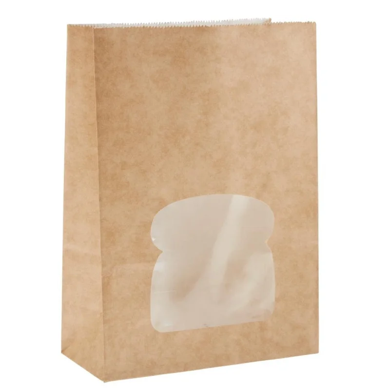 Sacs Sandwich Kraft Recyclables Noirs Avec Fenêtre - Lot De 250 Petit Prix