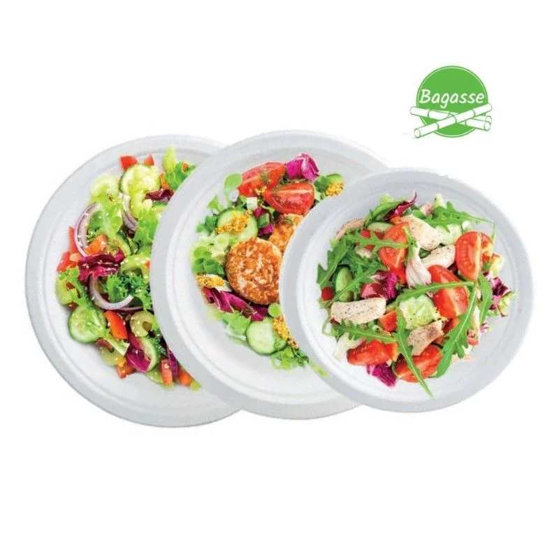 Assiette Ronde en Bagasse - 180 mm - Lot de 50 Vente Flash