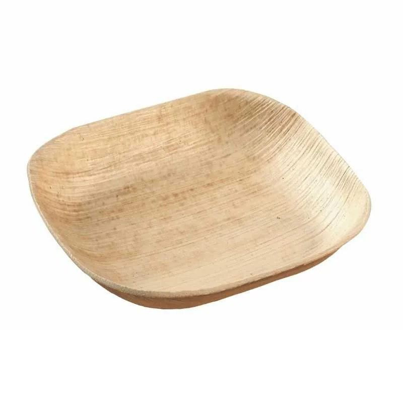 Assiette Carrée en Palmier - 100 x 100 mm - Lot de 25 Dernier Modèle