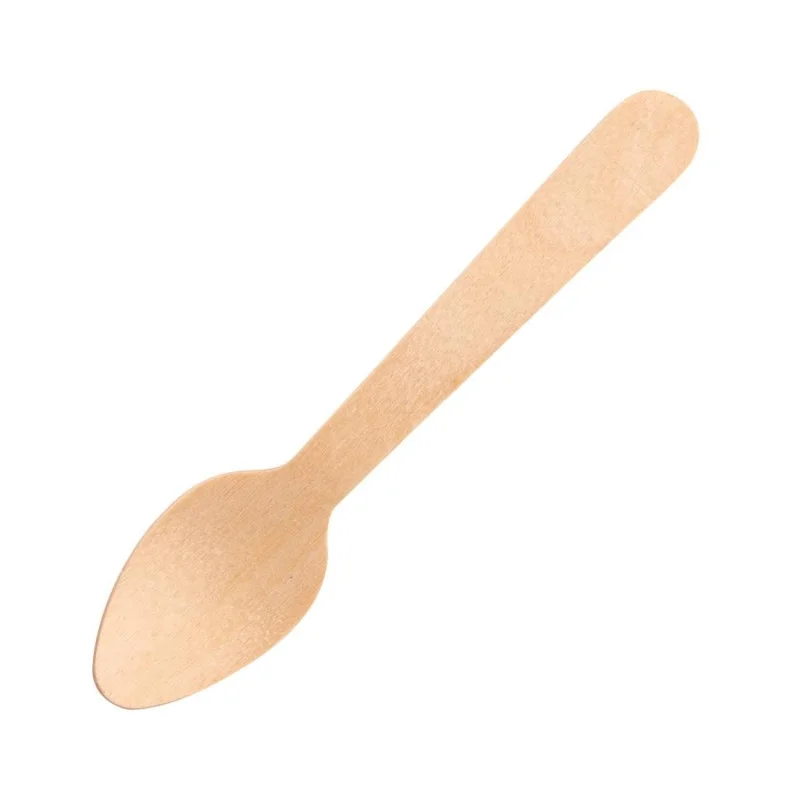 Top Vente Petites Cuillères en Bois 110 mm - Lot de 100