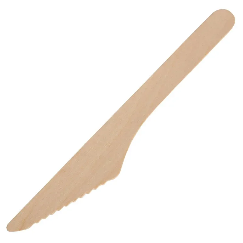 Réduction Couteau en Bois Biodégradable 165 mm - Lot de 100