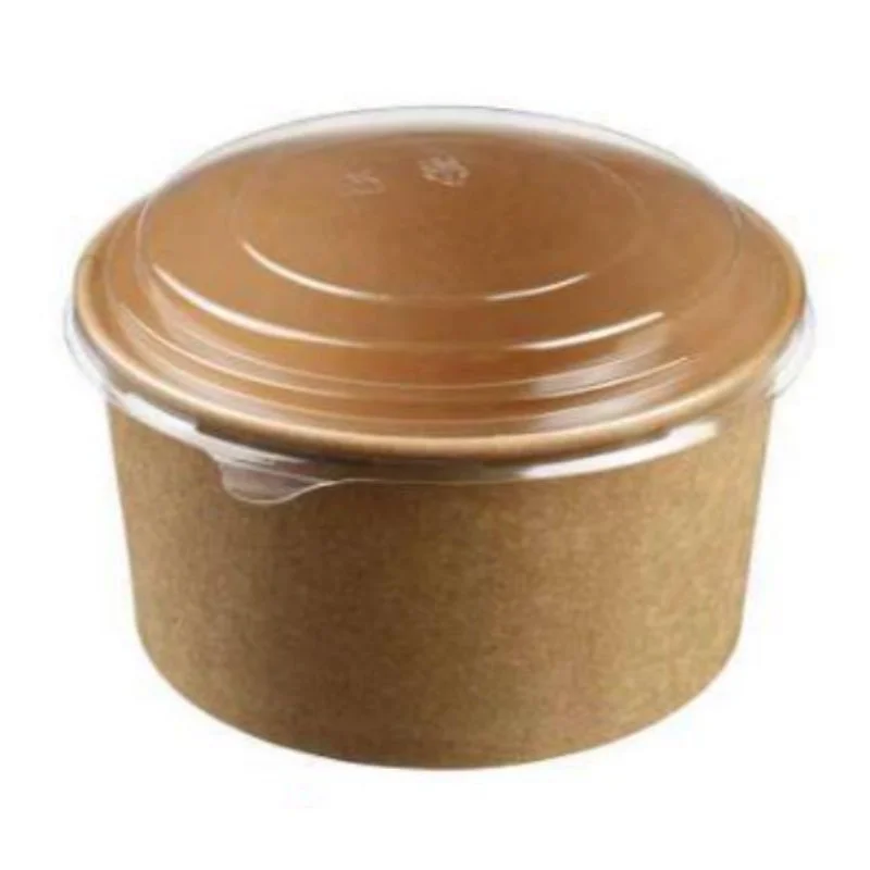 Bol à Salade en Kraft avec Couvercle - 1000 ml - ø 149 mm - Lot de 25 Livraison Express