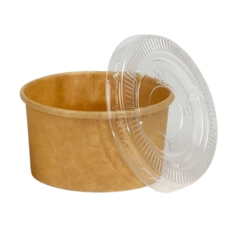 Acheter Direct Couvercle en PET pour Pot à Sauce en Carton Kraft 60 ml - Lot de 50