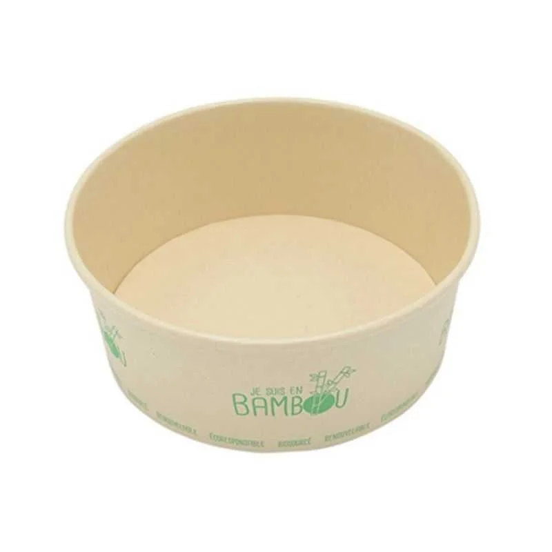Bol à Salade en Bambou - 1300 ml - Lot de 50 Authentique
