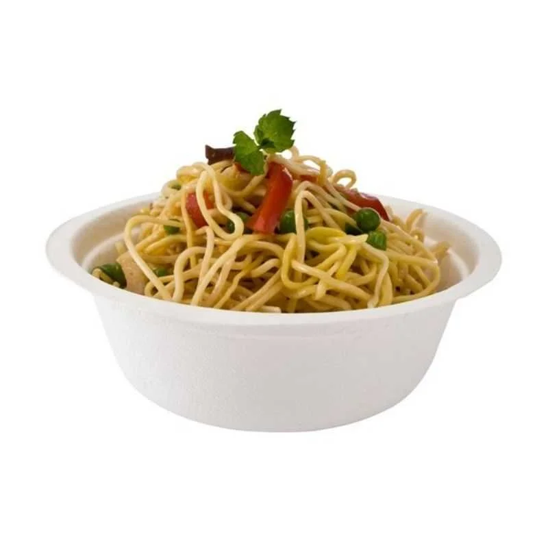 Satisfait Ou Remboursé Bol Rond en Bagasse - 800 ml - Lot de 50