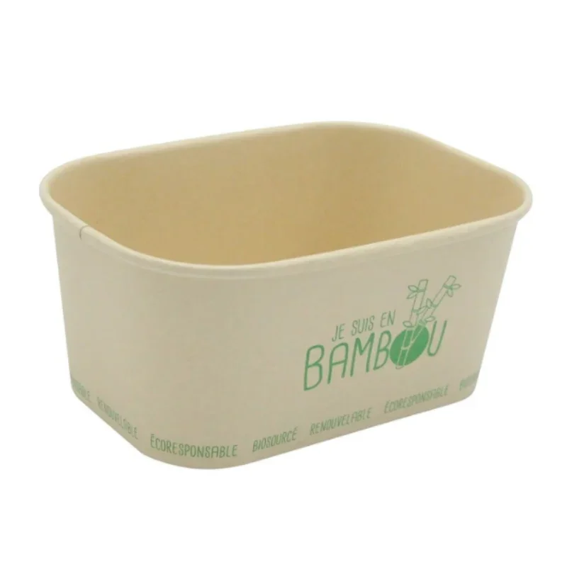 Barquette Bambou Micro Ondable "Je Suis en Bambou" - 100 cl - Lot de 50 Offre Spéciale