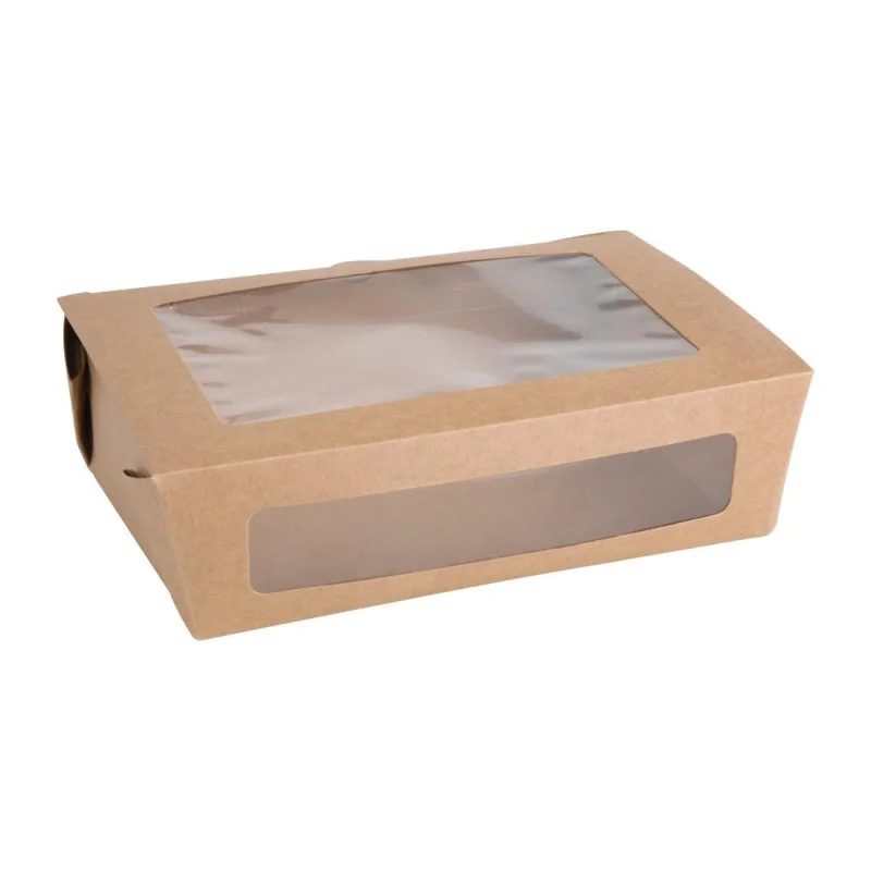 Petit Prix Boîtes Salade avec Fenêtre PET 1600 ml - Lot de 100