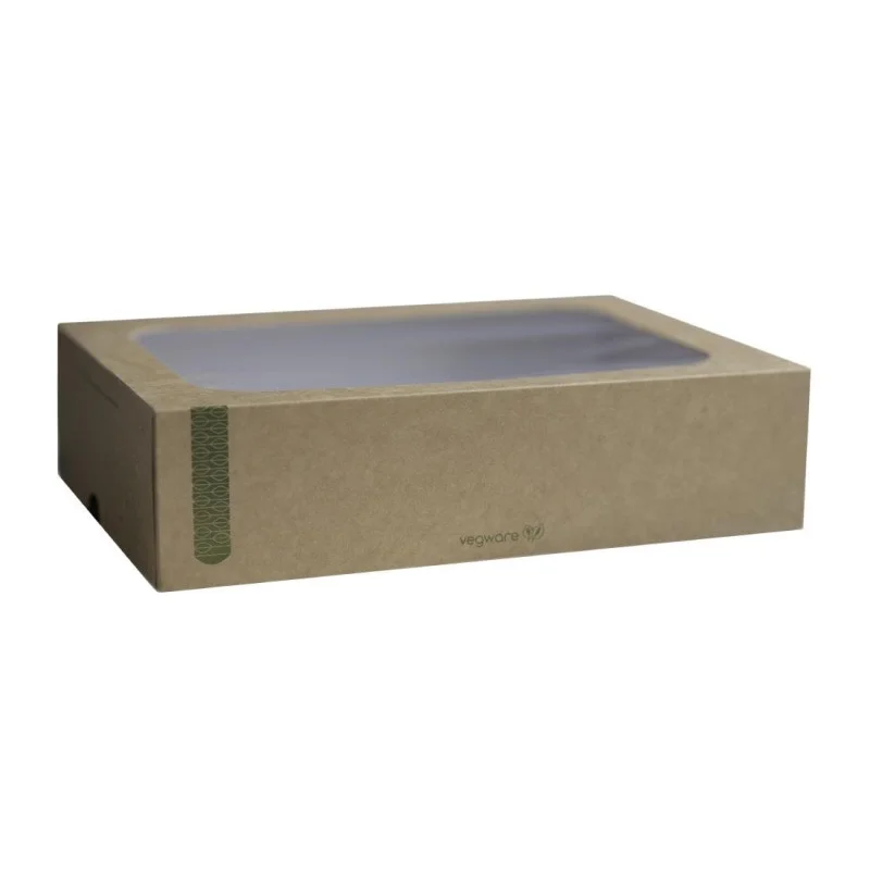Offre Limitée Boîtes Compostables Standards avec Couvercle à Fenêtre - Lot de 50