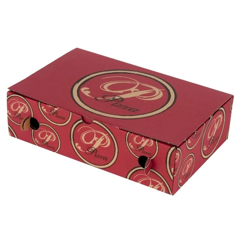 Marque Boîte à Pizza Calzone Rouge - 20 x 30 cm - Ecoresponsable - Lot de 100