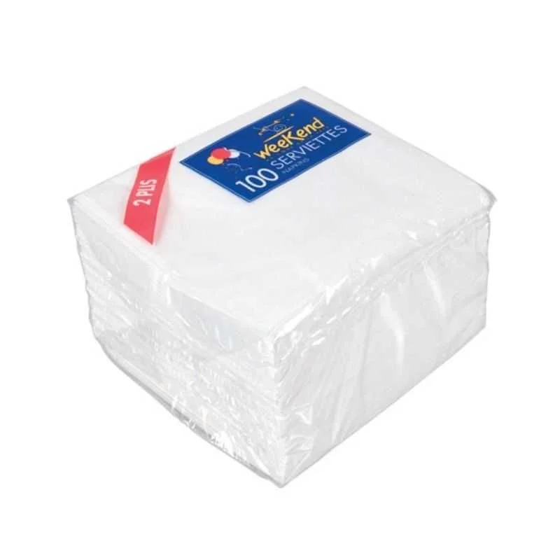 Serviettes "Week-End" 2 Plis - 30 x 30 cm - Lot de 100 Prix Promo