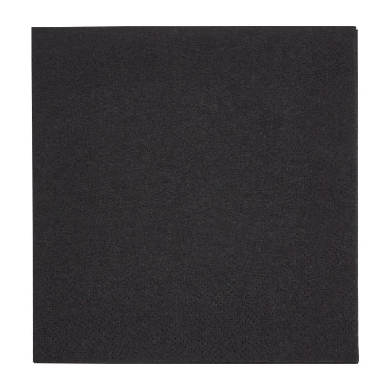 Serviettes Cocktail 2 Plis Pliage 1/4 240 mm Noir - Lot de 4000 Super Prix