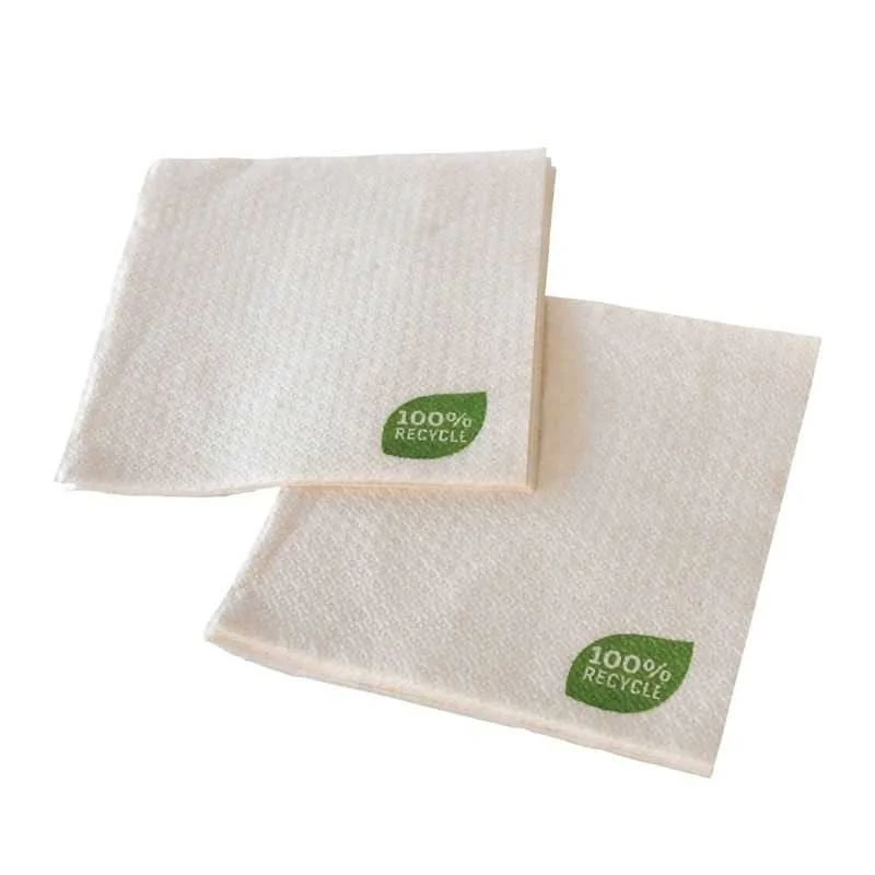 Certifié Serviette Cellulose Recyclée - 30 x 30 cm 1 Pli - Lot de 100