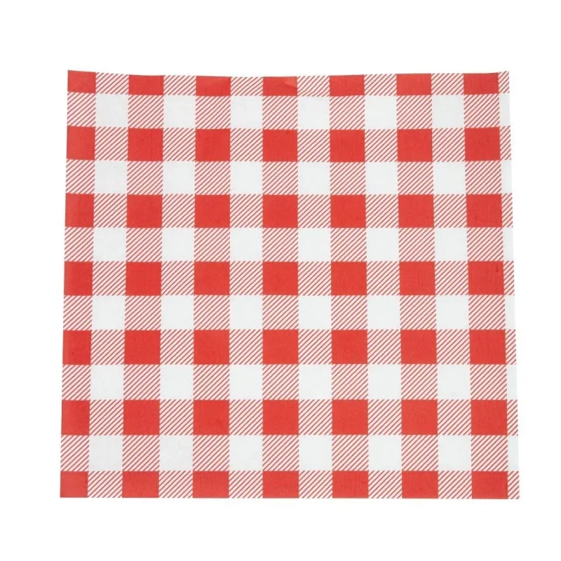 Promotion Saisonnière Papier Ingraissable Vichy Rouge 250 x 250 mm - Lot de 200