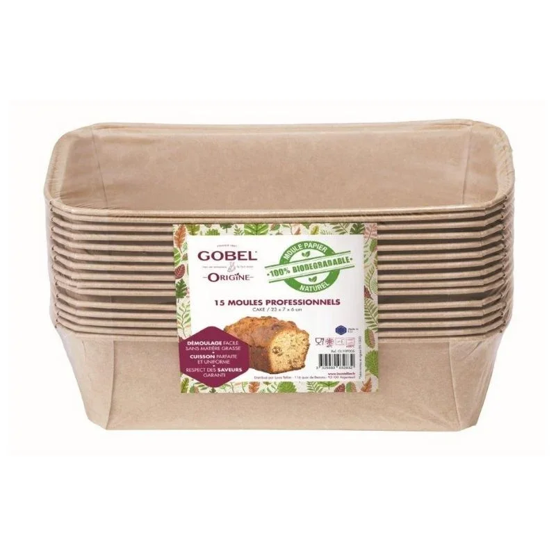 Moules à Cake Jetables en Papier - 23,3 x 11 x 6,5 cm - Lot de 15 Offre Exclusive