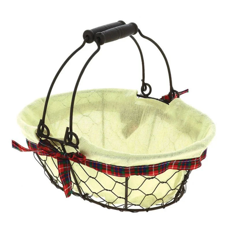 Panier Ovale Métal et Tissu 280 x 200 mm Prix Promo