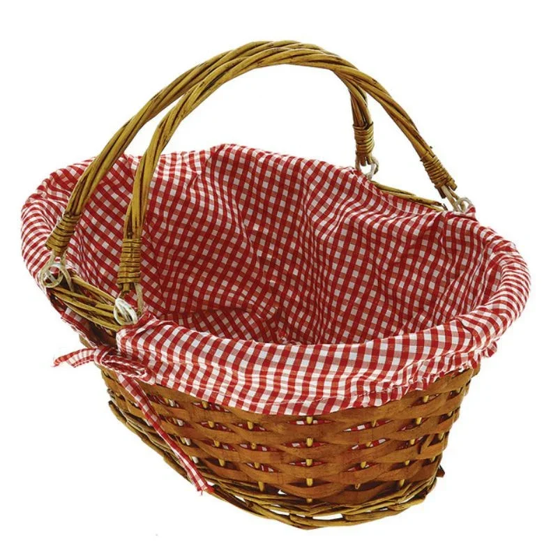 Panier Ovale Eclisse Bois Doublé Rouge 360 x 270 Meilleur Choix