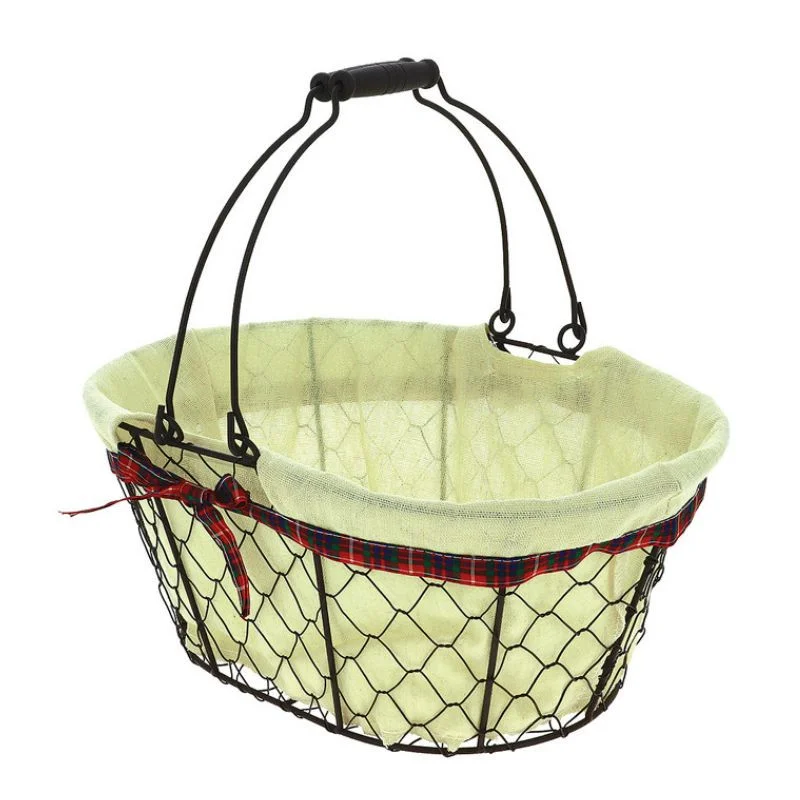 Réduction Panier Ovale Métal et Tissu 360 x 250 mm