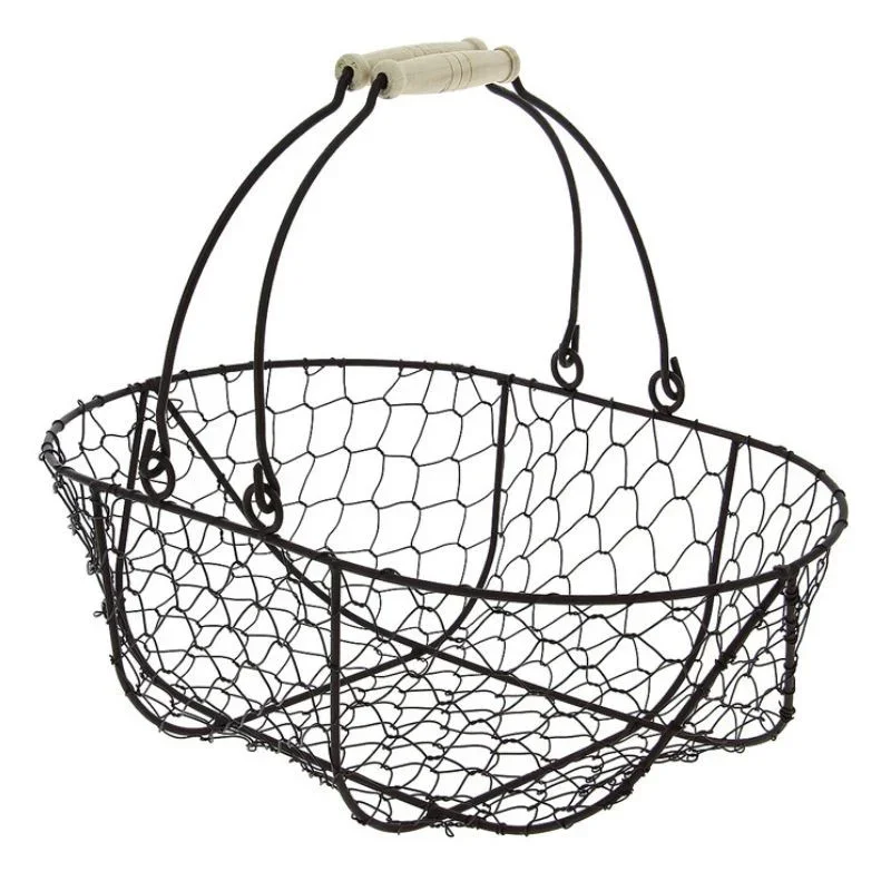 Panier Ovale Métal Noir 370 x 250 mm Commander Maintenant