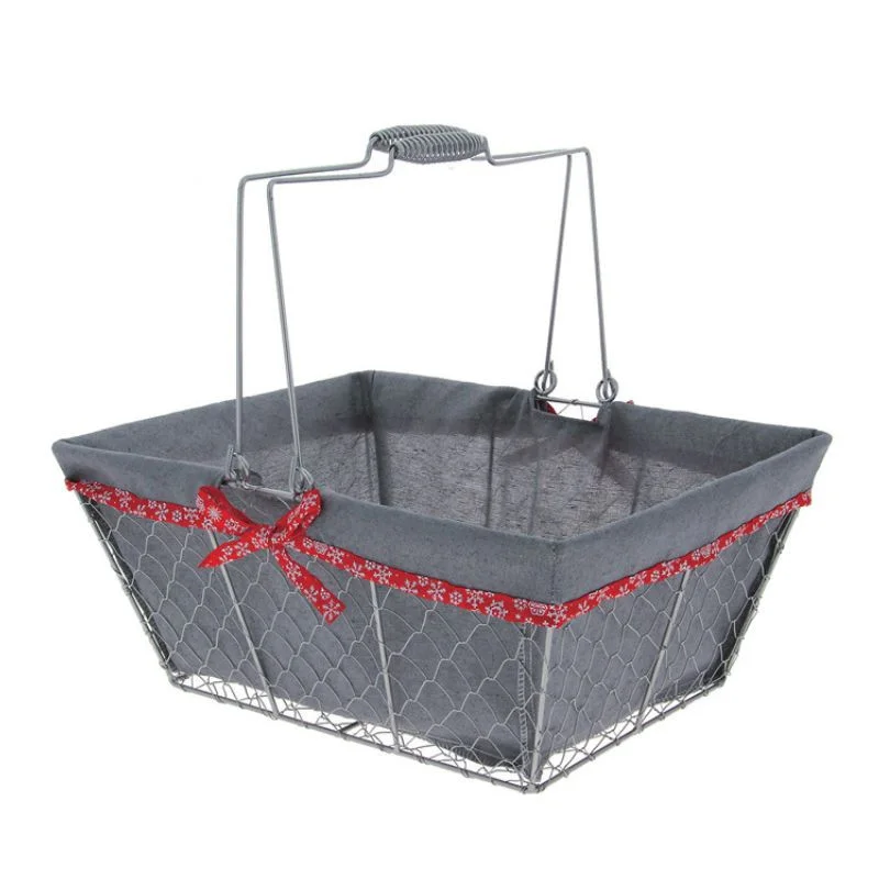 Acheter En Ligne Panier Rectangle Métal et Tissu Gris 380 x 280 mm