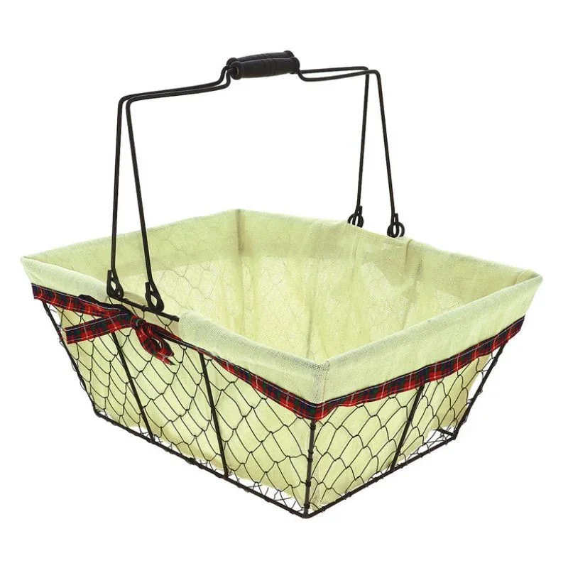 Panier Rectangle Métal et Tissu 380 x 280 mm Offre Du Jour