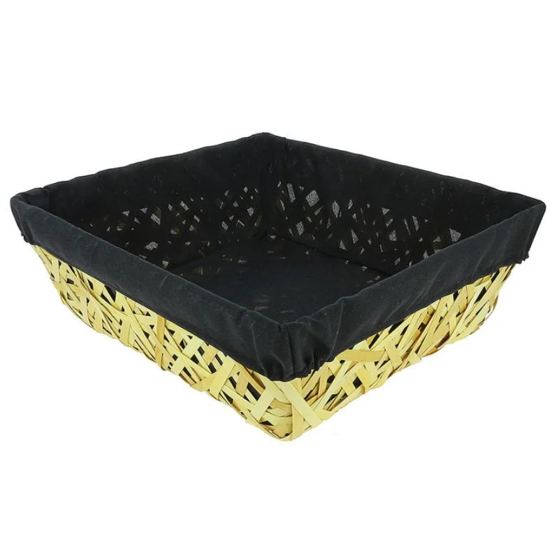 Corbeille Rectangle en Eclissi Bois avec Doublure Noire - 450 x 400 mm Produit De Marque