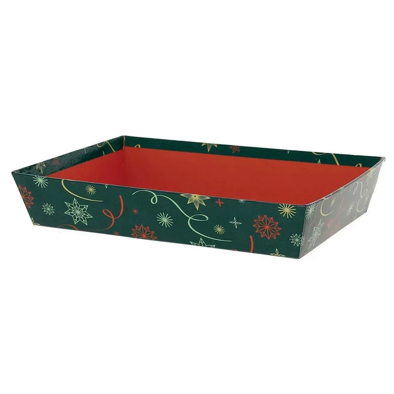 Livraison Gratuite Corbeille Carton Rectangle Noel Vert - 260 x 200 mm