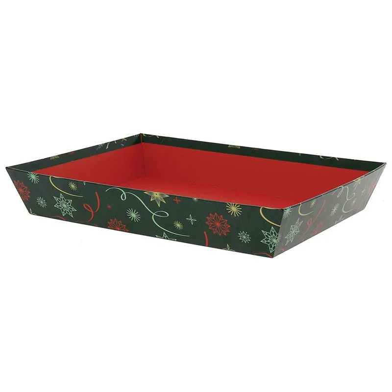 Offre Exclusive Corbeille Carton Rectangle Noel Vert - 360 x 270 mm