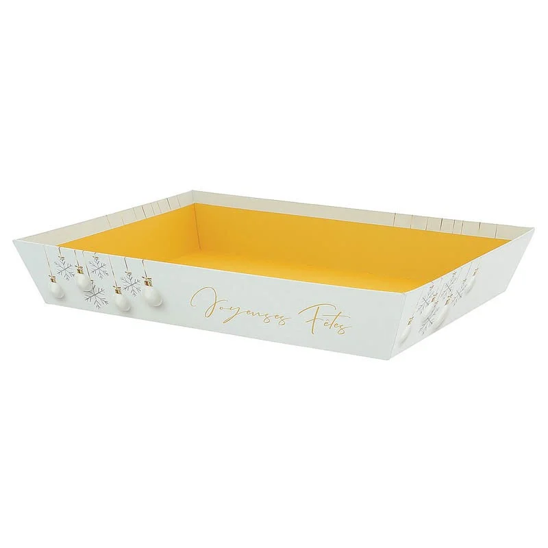 Corbeille Carton Rectangle Noel Blanc - 360 x 270 mm Nouvelle Collection