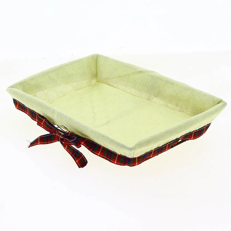 Pas Cher Corbeille Metal Tissue Ecossais Rectangle - 280 x 200 mm