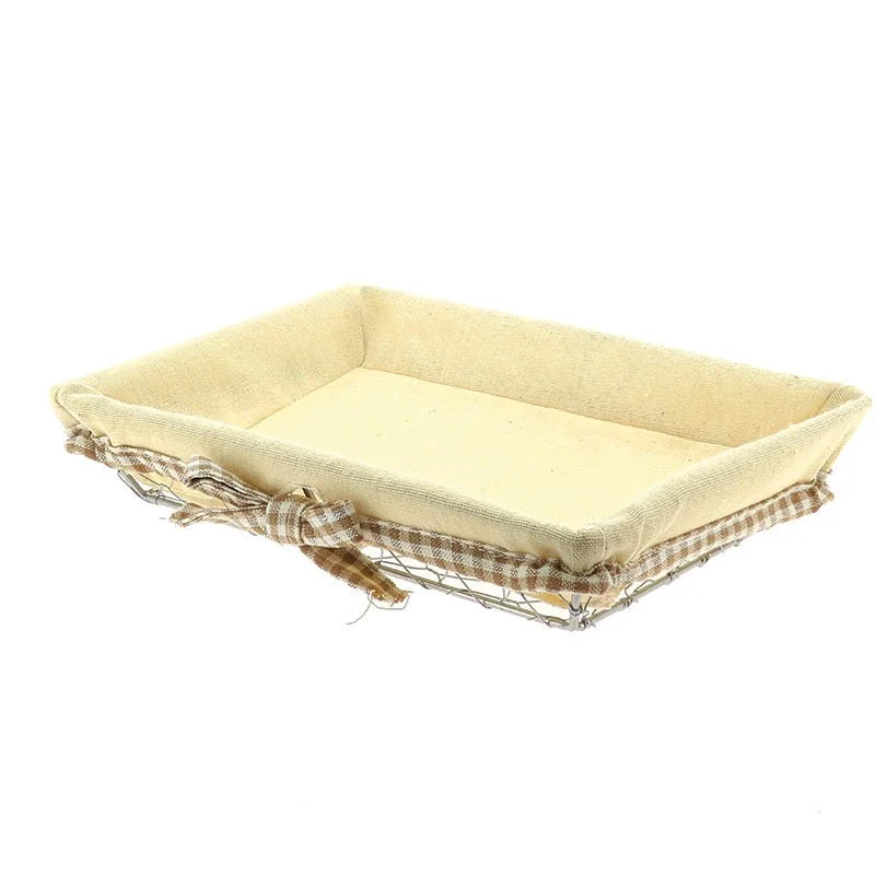 Certifié Corbeille Metal Tissu Bocage Rectangle - 280 x 200 mm