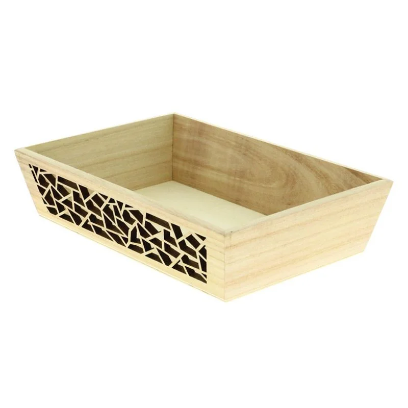 Marque Corbeille en Bois Rectangle Laser - 280 x 190 mm