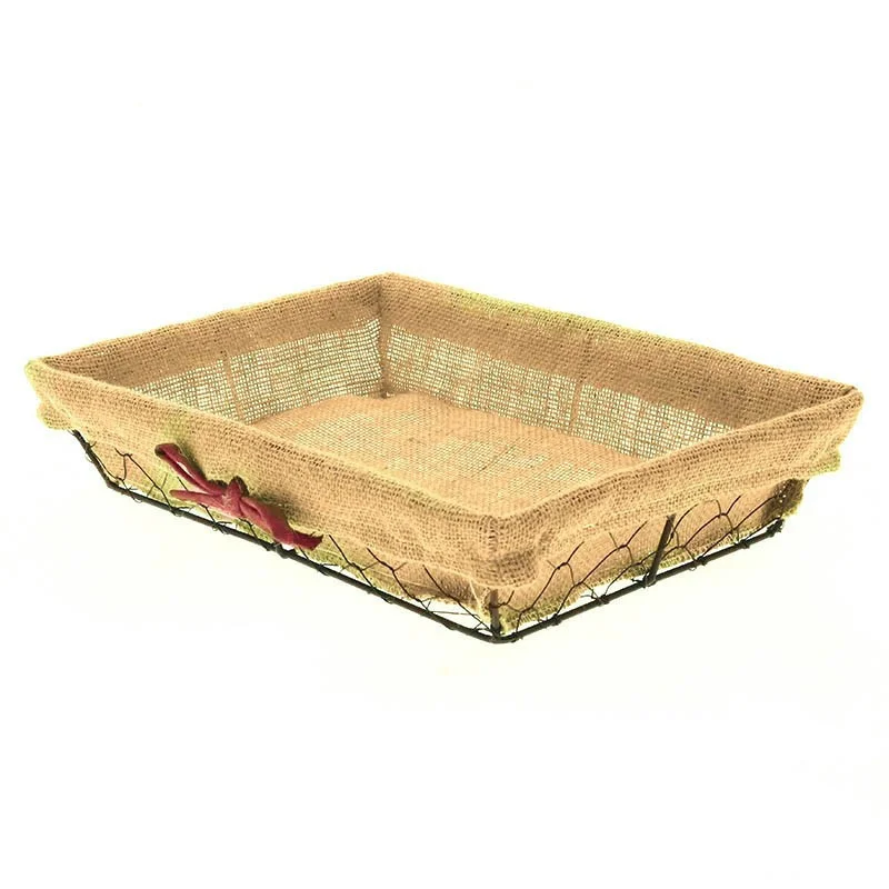 Nouvel Arrivage Corbeille Metal Tissu Charlotte Rectangle - 330 x 230 mm