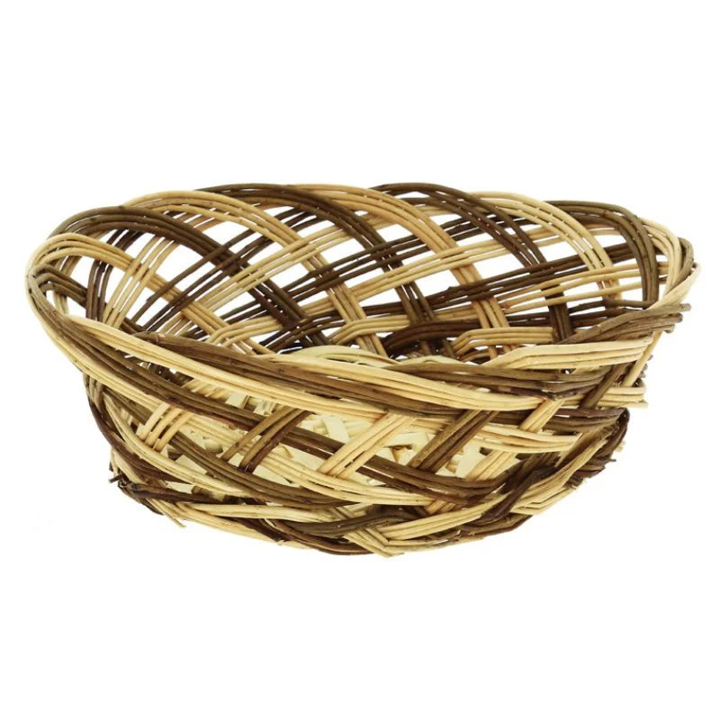 Satisfait Ou Remboursé Corbeille Rond Osier Marron Ø 250 mm