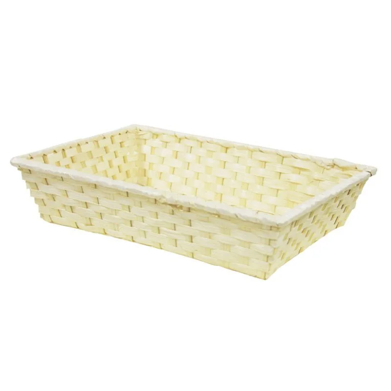 Prix Promo Corbeille Rectangle en Bambou Naturel - 280 x 200 mm