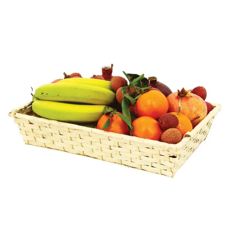 Corbeille Rectangle en Bambou Naturel - 330 x 230 mm Vente Flash