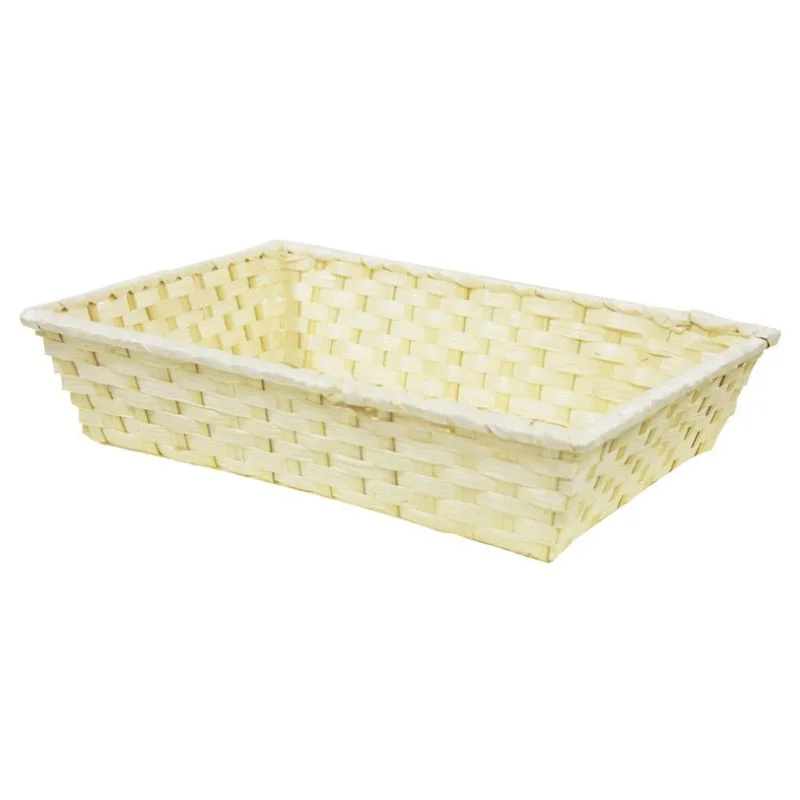 Corbeille Rectangle en Bambou Naturel - 380 x 280 mm Achat Immédiat