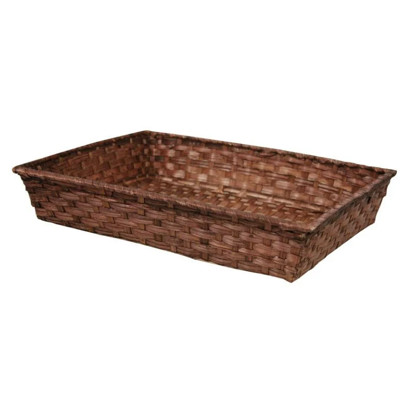 Corbeille Rectangle en Bambou Marron - 380 x 280 mm Produit De Marque