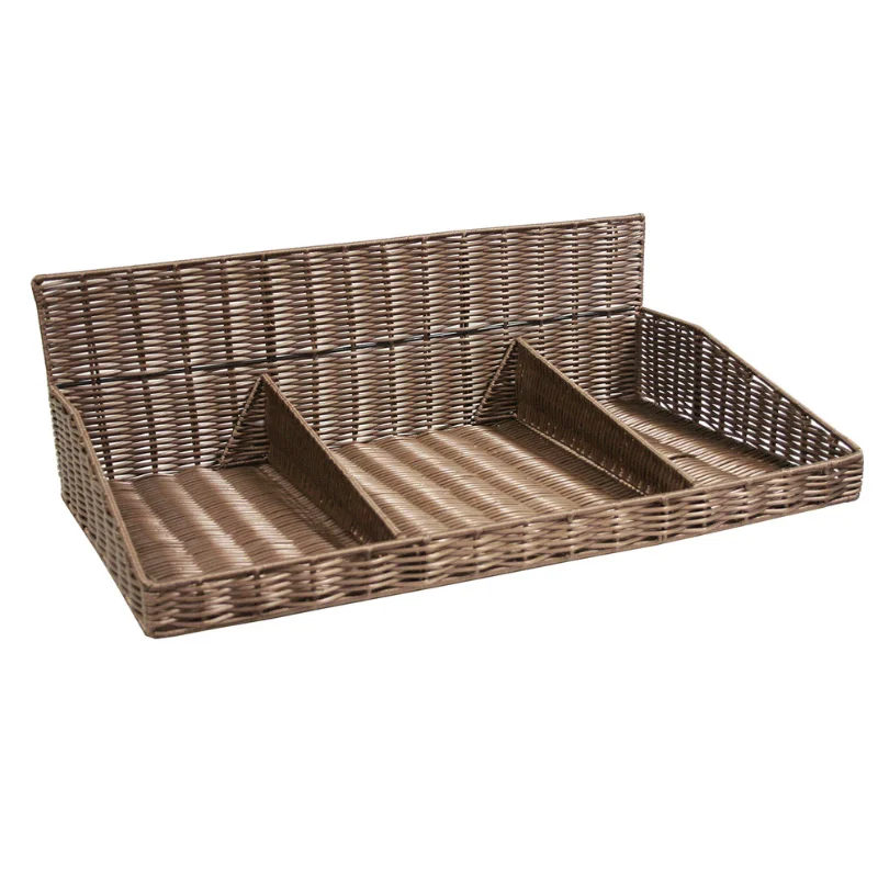 Prix Promo Corbeille Tricase Chocolat avec Réglettes Amovible - L 600 x P 330 mm
