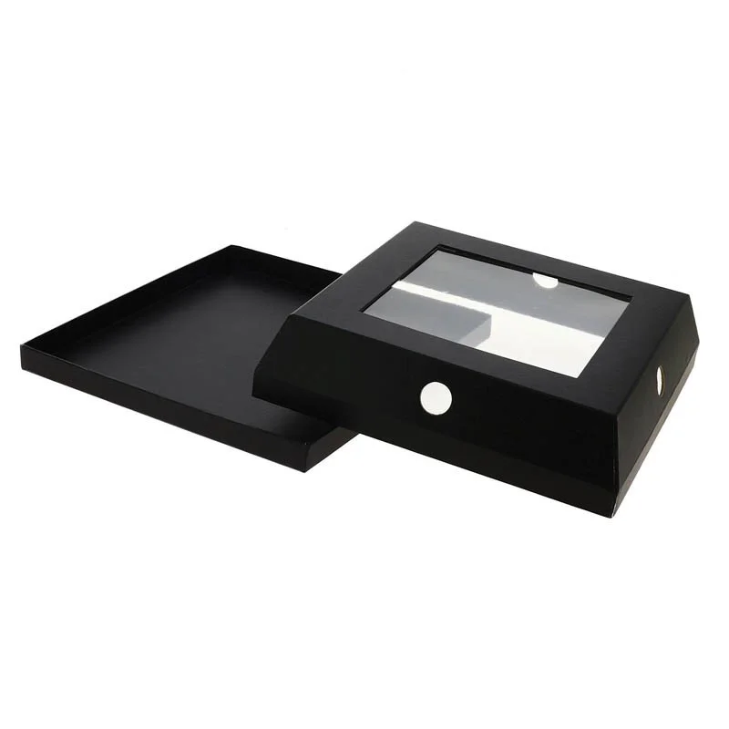 Marque Cloche à Fromage Carrée Noire avec Fenêtre PVC - 250 x 250 mm
