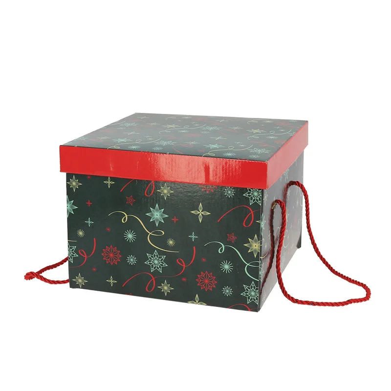 Prix Bas Boîte Carrée Pliable Noël Vert 270 x 270 mm