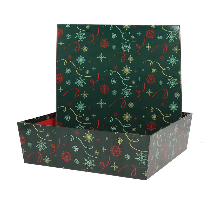 Usine Directe Boîte Carrée Empilable Noël Vert 330 x 330 mm