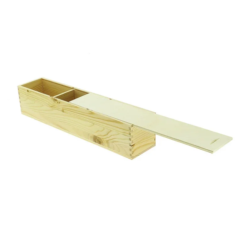 Boîte Rectangle à Glissière en Bois - 3 Cases - 500 x 105 mm Quantité Limitée
