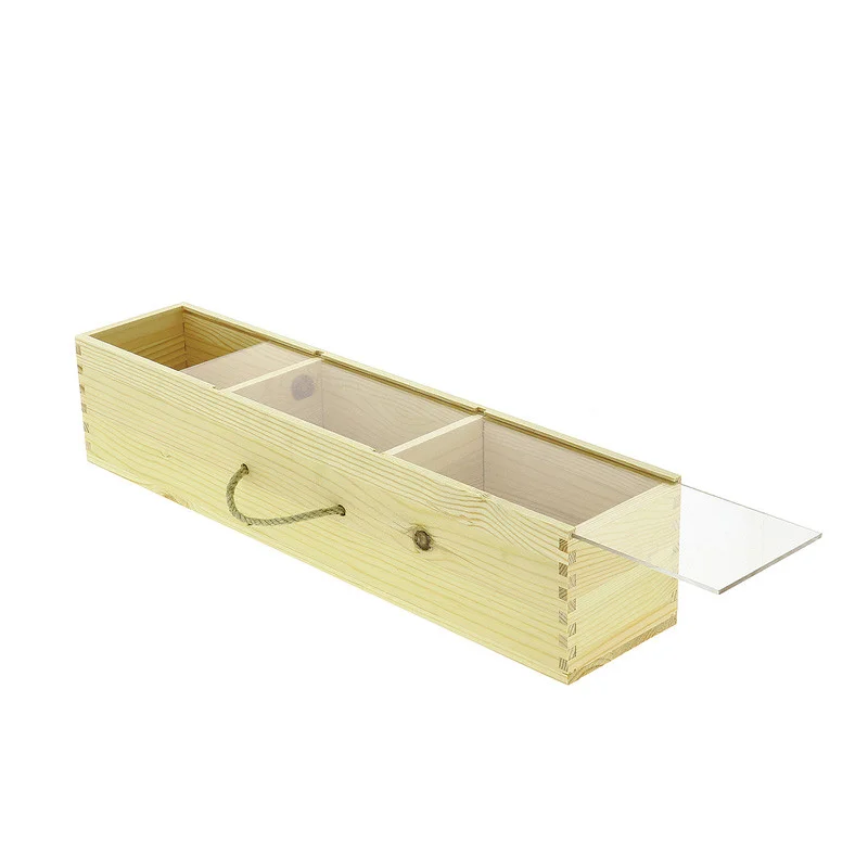 Usine Directe Boîte Rectangle à Glissière PVC en Bois - 3 Cases - 500 x 105 mm