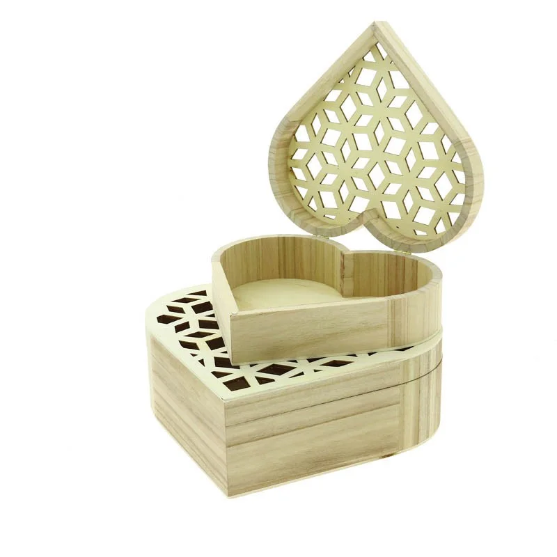 Boîte Coeur en Bois Petit et Moyen Modèle - 280 x 230 et 225 x 190 mm Prix Réduit