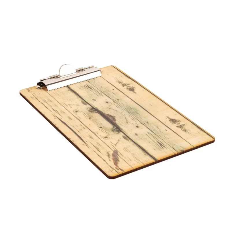 Vente Flash Plaque Porte-Menu Effet Bois Clair A5