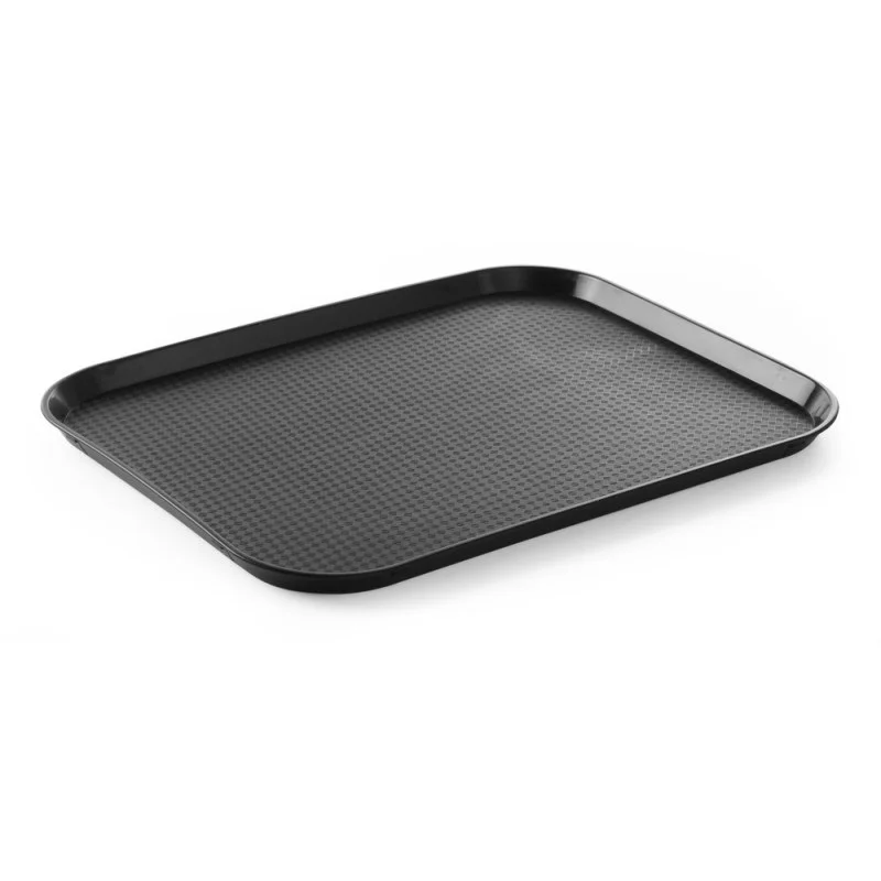 Plateau Rectangulaire FastFood - Grand Modèle 450 x 350 mm - Noir Certifié