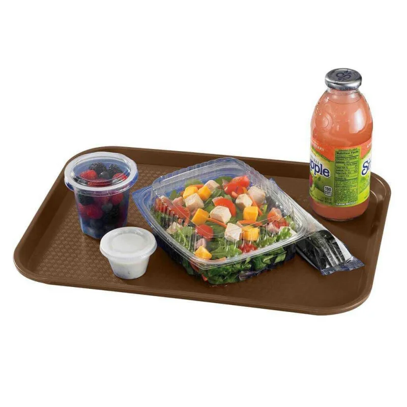 Meilleur Prix Plateau Polypropylène Fast-food à Rebord Élevé - Lot de 24 - Marron