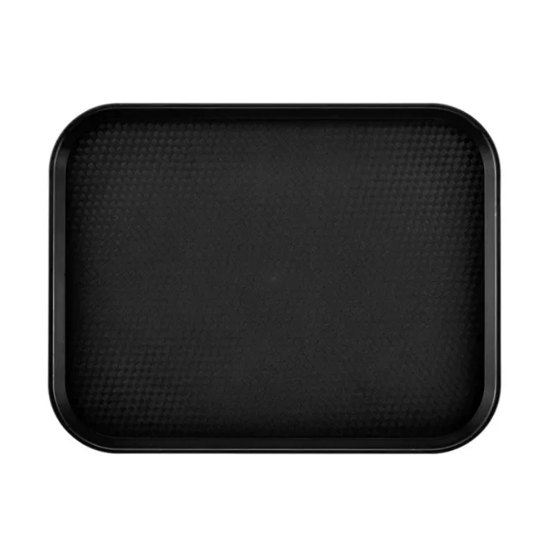 Plateau Polypropylène Fast-food à Rebord Élevé - Lot de 24 - Noir Affaire À Saisir