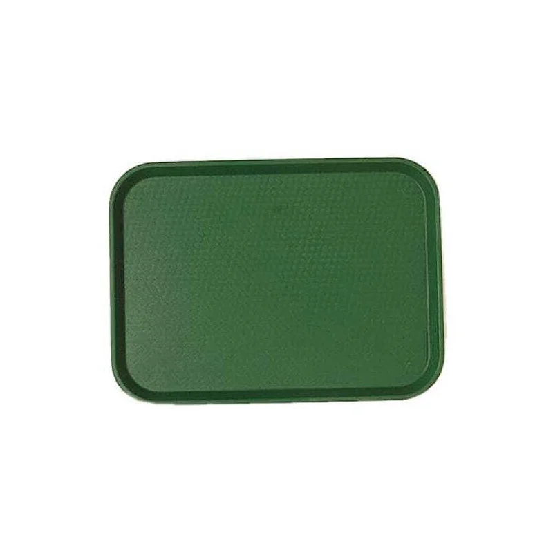 Plateau Polypropylène Fast-food à Rebord Élevé - Lot de 24 - Vert Haute Qualité
