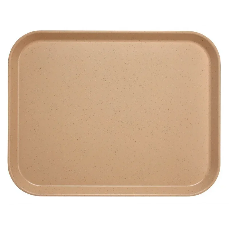 Plateau en Polyester 36 x 46 cm à Rebords Élevés - Moka Moucheté - Lot de 12 Paiement Sécurisé